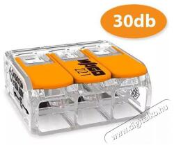  WAGO 221-613 30db/csomag 41A/450V leágazás 3x 0, 5-6mm2 átlátszó vezetékösszekötő