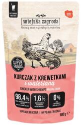 Wiejska Zagroda Superfoods Csirke garnélarákkal és macskagyökérrel nedves macskaeledel 100 g