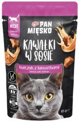 Pan Mięsko PAN MIĘSKO Kockák szószban Csirke garnélával nedves macskaeledel 85 g