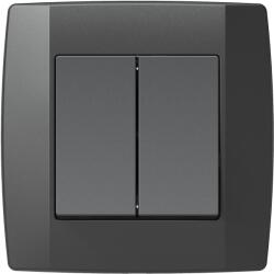 TEM kettős kapcsoló, antracit (TEM-SQ50ATXO-MP)
