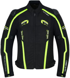 W-Tec Motoros kabát W-TEC Tonkawo, víz- és szélálló, kivehető CE protektorok EN1621-1, okos zsebrendszer, rugalmas panelek fekete-fluo 4XL (29316-4XL)