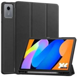 Gigapack tabletvédő álló, bőr hatású, aktív flip, oldalra nyíló, trifold, asztali tartó, ceruza tartó, fekete, kompatibilis: Lenovo Idea Tab, TB336ZU, 5G (GP-179084)