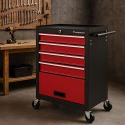 Timbertech Szerszám kocsi 4 fiókos 61 x 65 cm piros (WA70220)