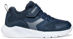 GEOX Geox, Tépőzáras sneaker hálós panelekkel, Fehér, Ezüstszín, Tengerészkék, 33 EU (J55GBA0BC14C4002-33)