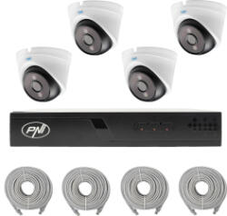 PNI Pachet supraveghere video NVR POE PNI House IP710J 4 camere PNI IP808J 8MP si 4 cabluri UTP CAT6 20 metri incluse (pni-ip710-4ip8)