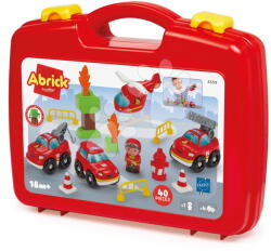 Ecoiffier Építőjáték kofferben Tűzoltóság Firefighter Suitcase Abrick Écoiffier 40 kiegészítő figurával és 4 járművel 18 hó-tól (ECO3359)