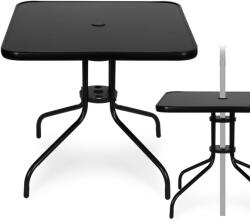 Homelux Masă de grădină cu cadru metalic 80x80 cm sticlă călită, negru (SC-073A-1)