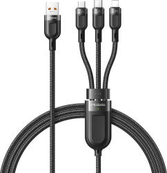 Mcdodo Cablu Super Fast Mcdodo Charging 3 in 1 Lightning & MicroUSB & Type-C, 5A, 1.2m, Black (CA-8790)