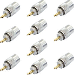 PNI Set cu 10 bucati mufa PNI PL259 pentru cablu RG58 pin central aurit 9 mm (pni-259-9-gp-10) - cel Statii radio