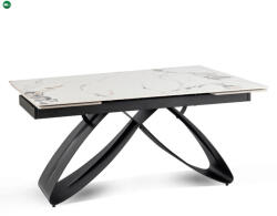 Mebel Elite Luigi kerámia kihúzható asztal 160-240 cm, fehér márvány/fekete színben
