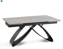 Mebel Elite Luigi kerámia kihúzható asztal 160-240 cm, szürke márvány/fekete színben