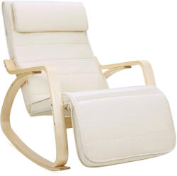 SONGMICS hintaszék állítható lábtartóval nyírfa bézs 150 kg teherbírás (EUZ-LYY010WZ01)