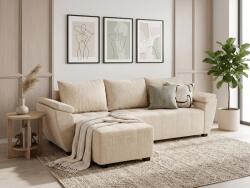  LIVARO L alakú kihúzható, megfordítható sarokkanapé 251x140 cm, krém