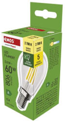 EMOS Filament 3, 8W (60W) E14 806lm 2700K P45 ZF1A42 Mini Globe LED izzó (EMOS-ZF1A42)