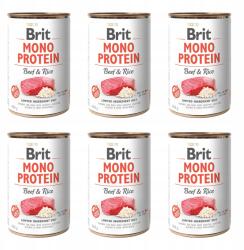 Brit Mono nedves kutyaeledel marhahússal és rizzsel 6 x 400 g