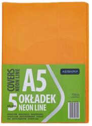 ASTRA Füzetborító ASTRA PAP A/5 bújtatós pvc neon élénk színek 5 db/csomag (124024001) - tonerpiac