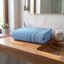  Zara frottírtörölköző, világoskék, csíkos szegéllyel, 70x140cm (040001-ZARA10000C)