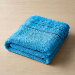  Zara frottír törölköző, türkizkék, csíkos szegéllyel, 50x100cm (8596132043609)
