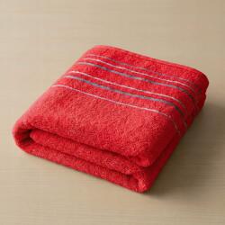  Zara frottír törölköző, piros, csíkos szegéllyel, 50x100cm (8596132043630)