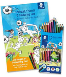 STAEDTLER Színes ceruza készlet, hatszögletű, színezőfüzettel, STAEDTLER "Noris® Colour 185", 12 szín (TS185SET10) - tintasziget