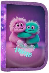 KARTON P+P Monsters Premium Light egyrekeszes kihajtható tolltartó lányoknak, felszerelés nélkül, lila