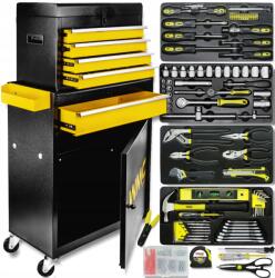 WMC Tools Szerszámos szekrény műhelykocsi 257 el. 5 fiókos görgős zár (50600)