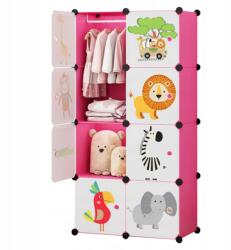 Hurtnet HÖGLER Moduláris Push-Fit Vidám gyerek gardróbszekrény, rózsaszín, 144 x 74 cm, 8 modul, 3894 (3894)