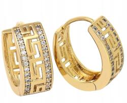 Xuping fülbevaló kerek arany görög mintás acél 316 L (k083312)