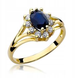 Tessoria Arany gyűrű 585 14K briliánsokkal 0, 30ct Szafír 0, 90CT (W-37 (SZAFIR))