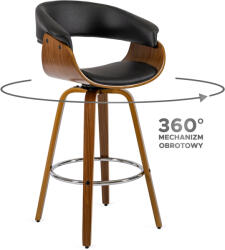 Mebel Elite Elegáns forgó bárszék fekete Eko-bőr kárpittal. JERSEY (ME-JERSEY-CZ-O-DG-E-H)