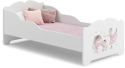  Pat de copii ANNA cu saltea 160x80 Fata cu unicorn