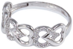 Ékszershop Köves szives fehérarany gyűrű (1317732)