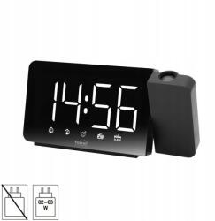 Somogyi Elektronic LTCRP03 LED ébresztőóra rádióval és projektorral, fehér kijelző, USB adapter (SOLTCRP03)