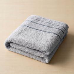  Zara frottír törölköző, világos szürke, csíkos szegéllyel, 50x100cm (8595085949457)