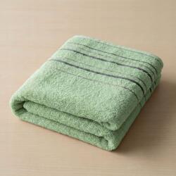  Zara frottírtörölköző, zöld, csíkos szegéllyel, 40x60cm (8596132135533)