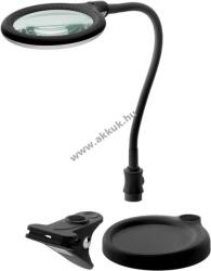 Goobay LED álló/csíptetős nagyítólámpa 6W 480lm 100mm üveglencse 1, 75-szeres 3 dioptria