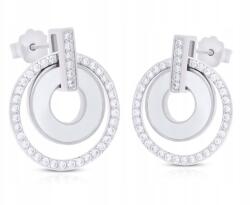 Tessoria Ezüst Kör Fülbevaló Gyöngyház Cirónia Köves Akasztós pr. 925 (215038)
