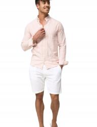 Indicode Rózsaszín Klasszikus Lenvászon Ing Pamut Hosszú Ujjú (20-317)