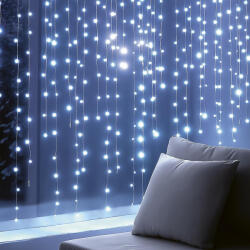 Home KIN126DWH DOT LED-es fényfüggöny, 0, 9 m, 126 db hidegfehér DOT LED, állófényű, hálózati tápellátás, beltéri kivitel