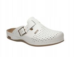  Férfi Flip-flop Papucs Leon 700M Fehér Bőr Orvosi Minősített Cipő (700M BIAŁY)