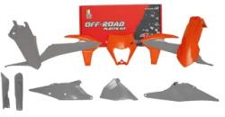 RTECH Plastics Kit 7 Pcs With Left Airbox Cover, Orange Headlight Plastic And Fork Protectors - R-kitktm-oem-723 (r-kitktm-oem-723)