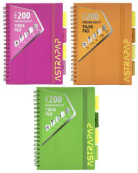 Astra Spirálfüzet kockás ASTRA PAP B/5 100 lapos perforált színregiszteres Neon (107024002) - robbitairodaszer