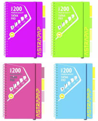 Astra Spirálfüzet kockás ASTRA PAP A/5 100 lapos perforált színregiszteres Neon (107024001) - robbitairodaszer