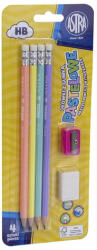 Astra Grafitceruza ASTRA radíros ajándék hegyezővel és radírral HB 4+2 db/bliszter (206120007) - robbitairodaszer