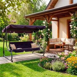 mx Fekete kerti hintaágy (4 személyes) (mx106)