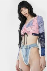  Grimey Női Felső Fodros Mintás Rövid M Dub