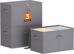 Lifewit 3 Doboz Szett 60L Szürke Szekrényrendező Fedél Ruházat Takaró (24300)