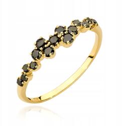 Tessoria 585 arany gyűrű fekete gyémántokkal 0, 33ct (W-528)