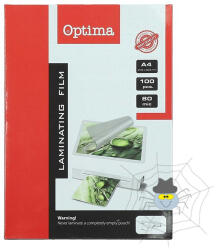 OPTIMA A/4 80 mikron fényes lamináló fólia - 100 db/doboz