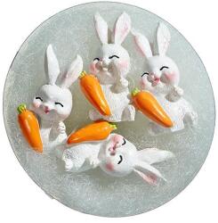  Figurina iepuras+morcov pentru decoratiuni florale set 4 buc (45194)